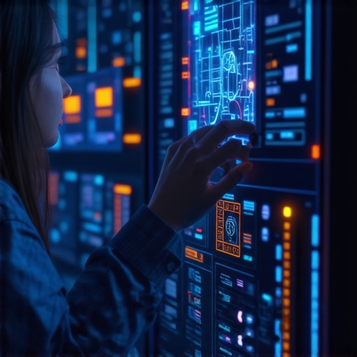 Advanced AI diagnostic interface analyzing computer hardware and software health