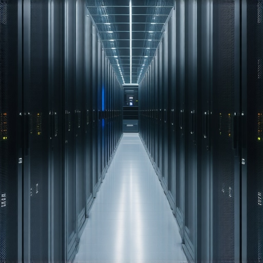 A data center illustrating AI technology and hybrid cloud infrastructure for data recovery