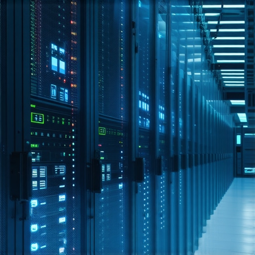 Advanced Data Recovery and Cybersecurity A futuristic data center showcasing cybersecurity and recovery technology.