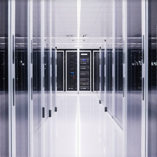 Next-Gen Data Recovery Infrastructure High-tech data recovery facility with secure servers and recovery tools