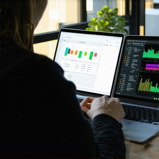 Person working on data recovery software on laptop, illustrating advanced data management techniques
