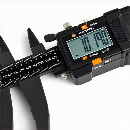 A person using a digital caliper to measure a laptop screen connector