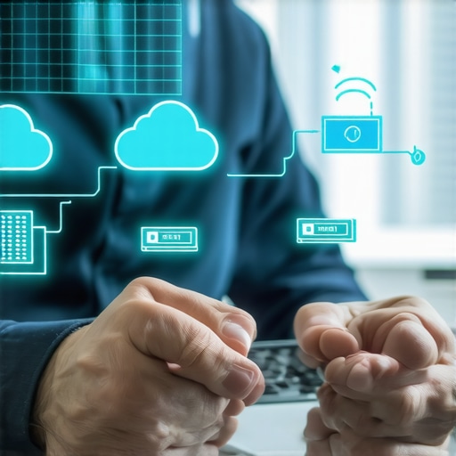 Person backing up files to external drive and cloud storage