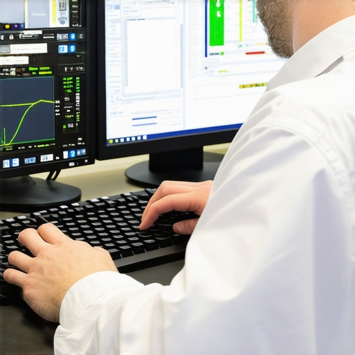 Technician using diagnostic tools on a desktop PC during maintenance.