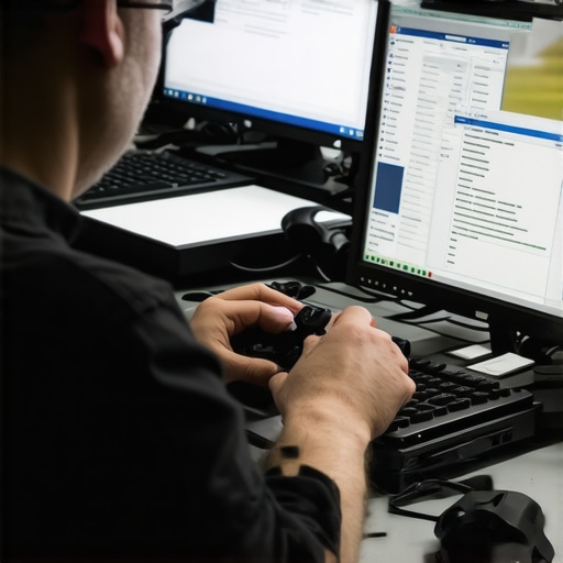 Technician utilizing diagnostic tools to check computer hardware health
