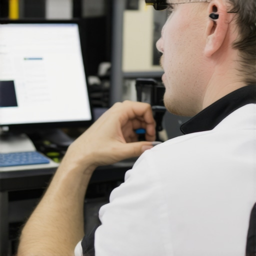 Technician performing hardware diagnostics to ensure system health