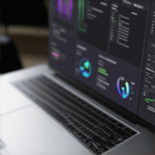 Close-up of a laptop displaying hardware diagnostic tools on the screen.