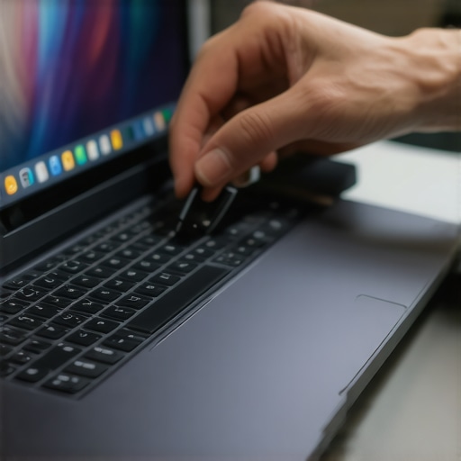 Technician carefully reconnecting the display cable inside a 2026 laptop during repair