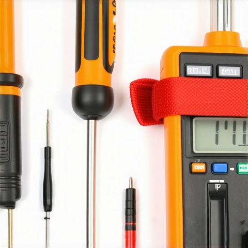 Hands of a technician using precision tools on a laptop during repair