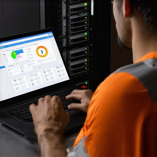 Professional Data Maintenance Setup Technician performing hardware diagnostics using SMART monitoring tools on a desktop with multiple storage devices.