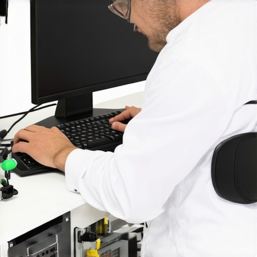 Tech Maintenance in Action Technician cleaning and diagnosing a desktop computer to ensure optimal performance