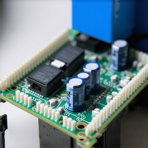 Technician examining motherboard components for damage.