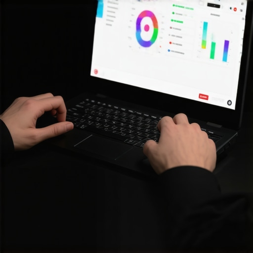 Technician performing hardware diagnostics on a laptop to monitor system health.