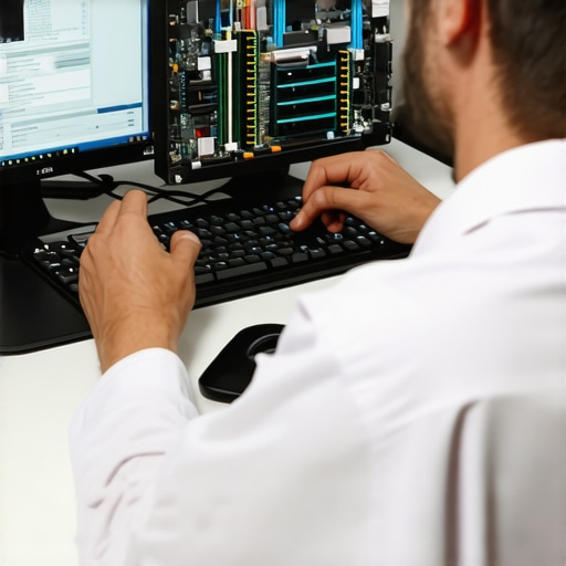 Hardware Diagnostics in Action Technician using tools to monitor hardware health on a computer