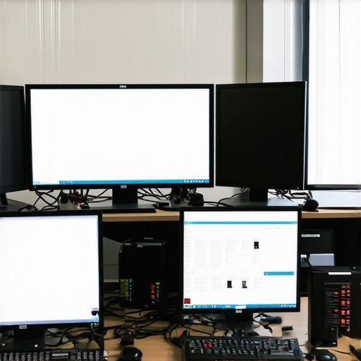 A technician monitoring systems using advanced data recovery and network tools