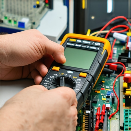 Technician performing detailed hardware diagnostics with specialized tools.
