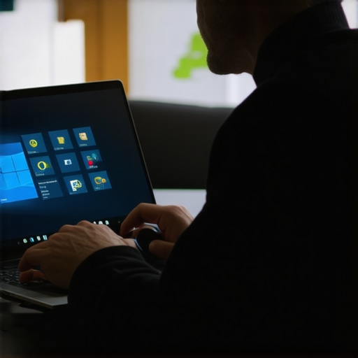 User adjusting security settings on a Windows laptop