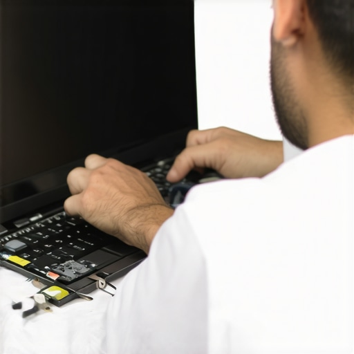 Tech replacing internal parts of a laptop to improve performance