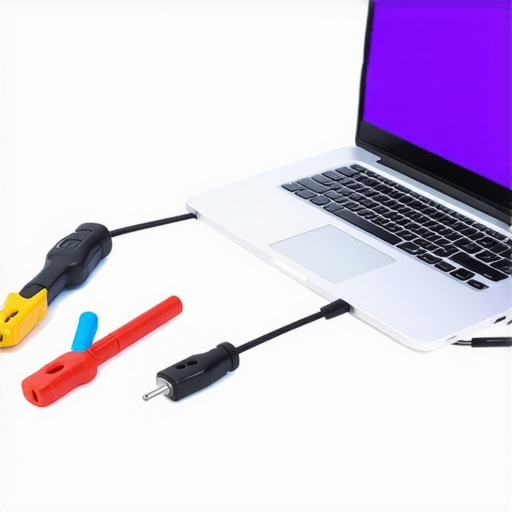 Technician reconnecting the internal display ribbon cable of a laptop