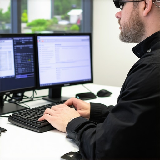 Technician performing system diagnostics to ensure reliable computer performance.