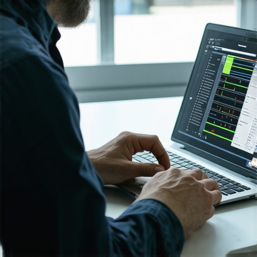 Technician analyzing computer hardware health with diagnostic tools