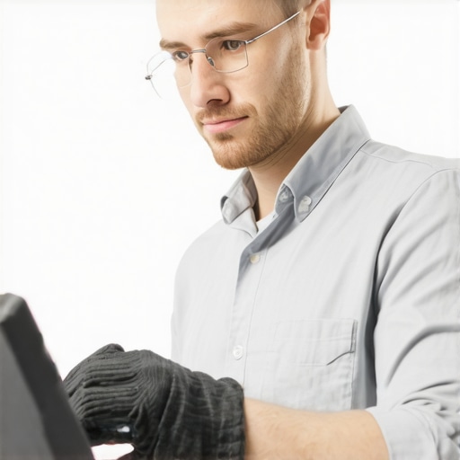 Technician analyzing SSD health via SMART monitoring software in a professional repair environment