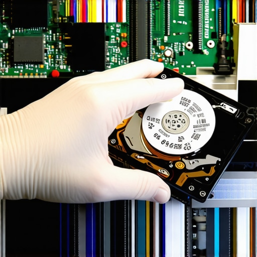 Professional hardware data recovery process in a lab.