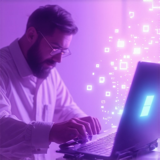 A specialist performing technical data recovery on a laptop and SSD