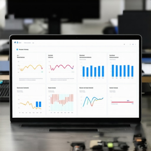 A laptop screen displaying professional thermal monitoring software and real-time hardware health analytics.