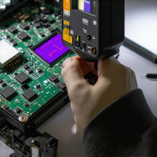 A technician identifying hardware bottlenecks using thermal imaging.