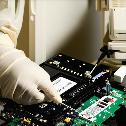Technician performing data recovery on a damaged SSD in a professional lab environment