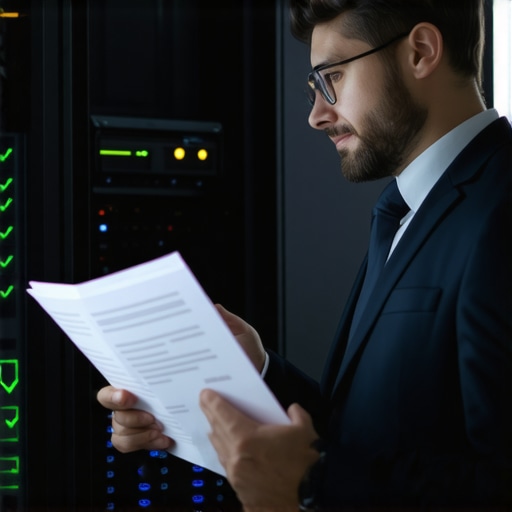 IT consultant and business owner auditing cyber insurance compliance requirements.