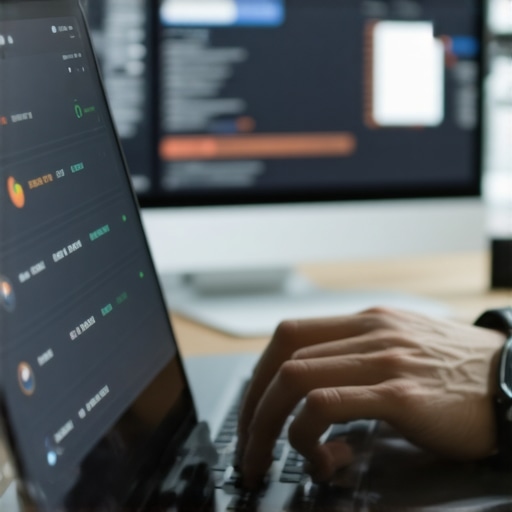IT professional adjusting cloud security settings on a laptop