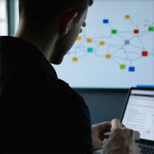 IT technician performing a business software audit to secure a company network from ransomware