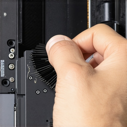 A person cleaning dust out of a laptop cooling fan to fix hardware errors.