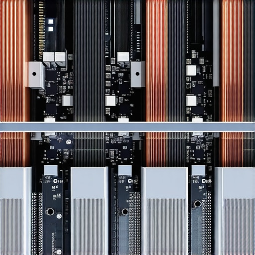 Close-up of server motherboard components responsible for power regulation and thermal management.