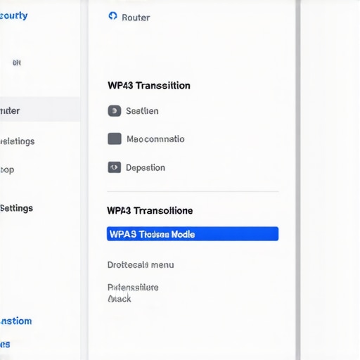 Enabling WPA3 Transition Mode Screenshot of a router configuration page showing WPA3 transition mode settings.