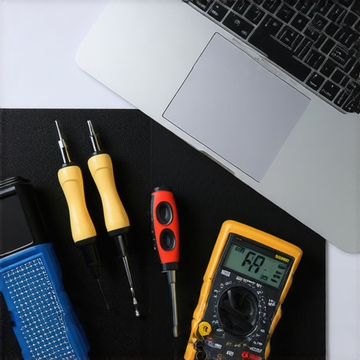 Professional IT technician tools used for maintaining and repairing office workstations.