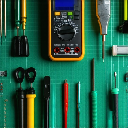 A professional hardware diagnostic kit with a PSU tester and multimeter