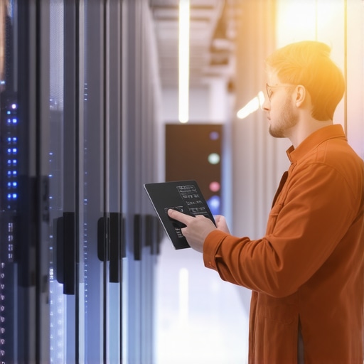 A technician performing advanced hardware diagnostics on a business server.