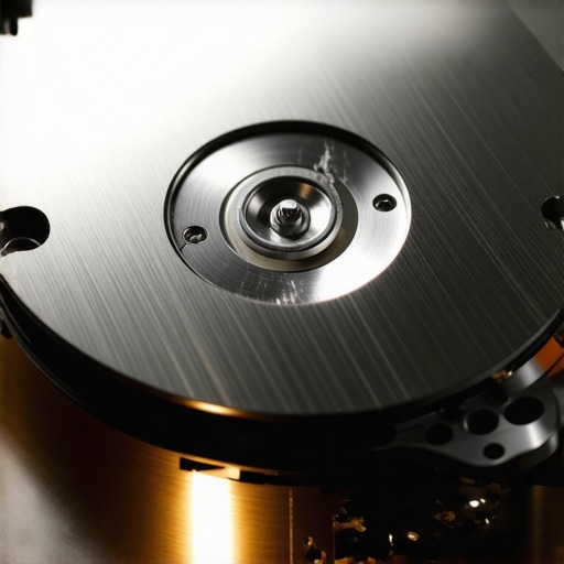Close up view of physical damage on a hard drive platter requiring professional data recovery.