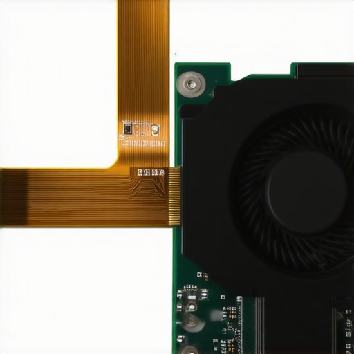 Close up of a laptop cooling fan next to a display cable showing potential interference points.