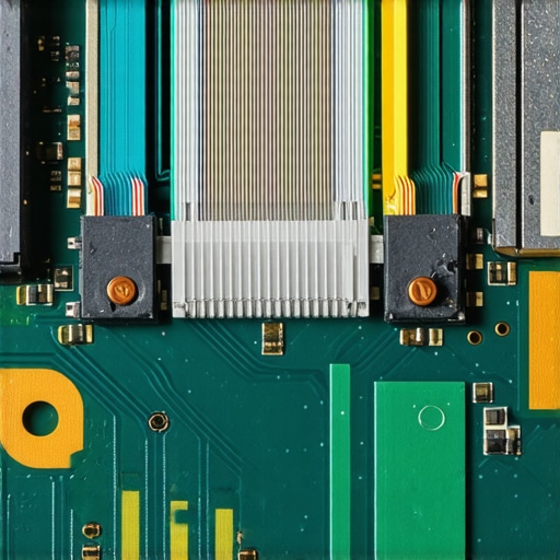 Internal Laptop Hardware Vulnerabilities Close-up of laptop motherboard and display ribbon cable showing potential damage points.