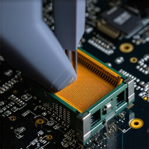 A detailed view of a laptop display ribbon cable being plugged into its motherboard socket