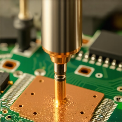 Close-up of a technician soldering a broken USB data trace on a green circuit board.