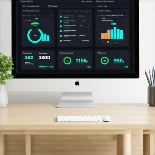 A monitor displaying computer hardware health and network security metrics