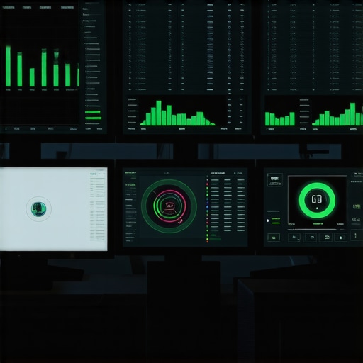 Professional IT monitoring dashboard showing system health and performance metrics.