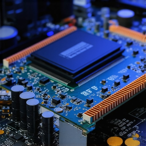 Macro view of an NVMe SSD with a professional heatsink to prevent thermal degradation.