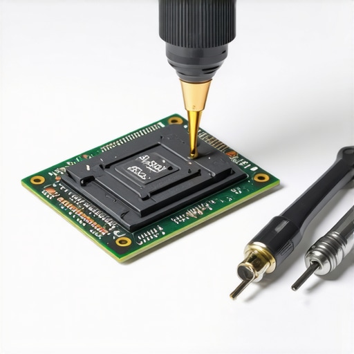 Technician applying thermal paste to a computer processor during maintenance