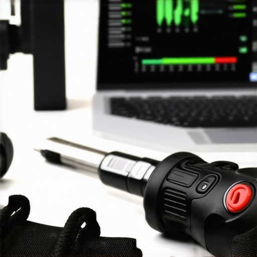 Close-up of a computer repair toolkit and diagnostic software on a laptop screen.